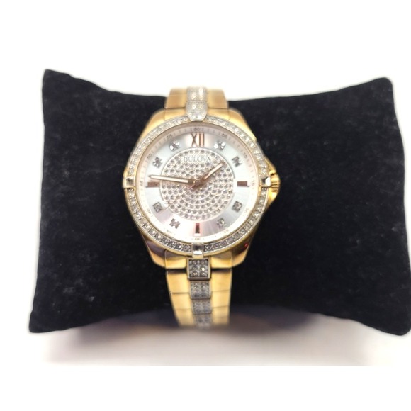 Bulova‎ Crystal Women Classic Gold Silver 35mm Stainless Steel Watch C4691673 main image 11